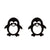 Simple Style Penguin Cat Octopus Stainless Steel Plating Hollow Out Ear Studs 1 Pair