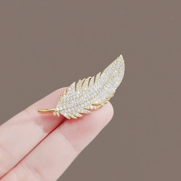 Minimalist Pin Alloy Inlay Zircon Women's Brooches