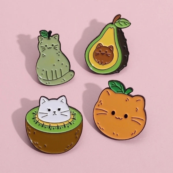 Simple Style Pin Animal Cartoon Character Fruit Alloy Stoving Varnish Unisex Brooches