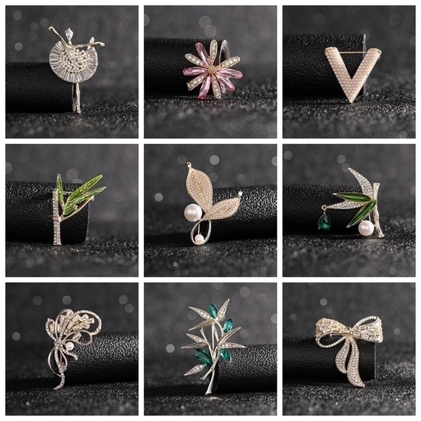 Minimalist Pin Bamboo Flower Alloy Plating Women's Corsage