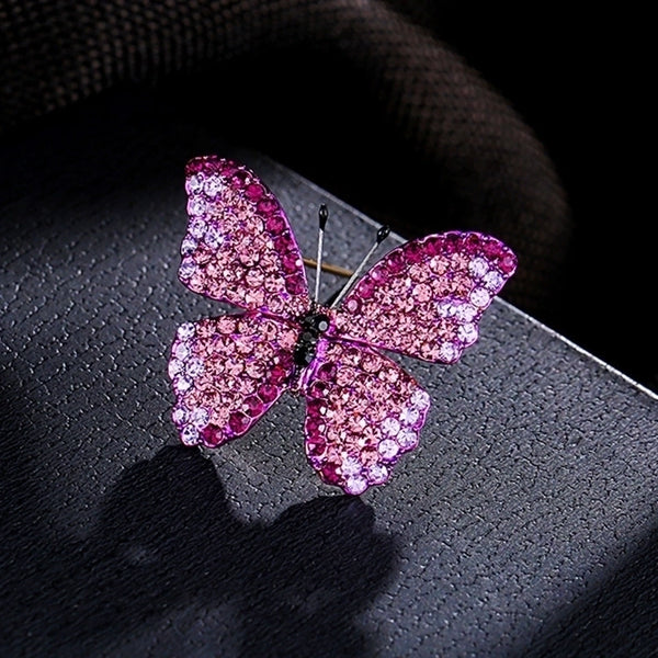 Simple Style Pin Butterfly Alloy Plating Inlay Rhinestones Women's Brooches