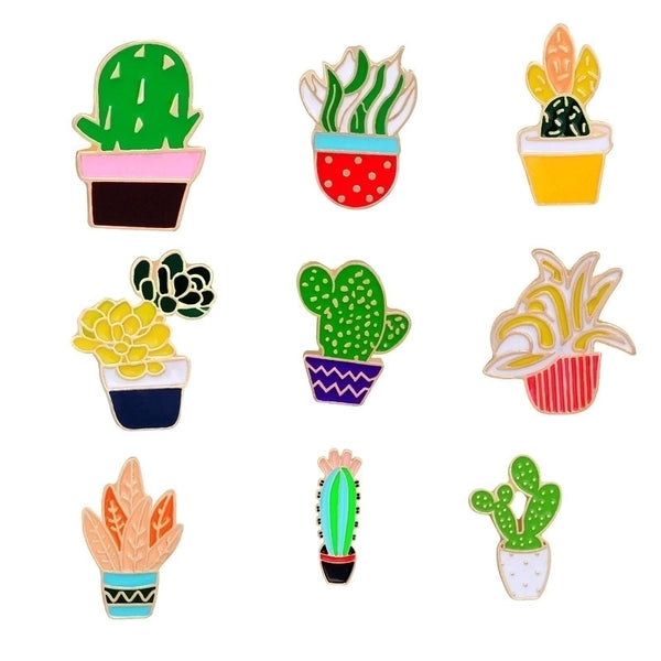 Simple Style Pin Cactus Alloy Enamel Metal Unisex Brooches