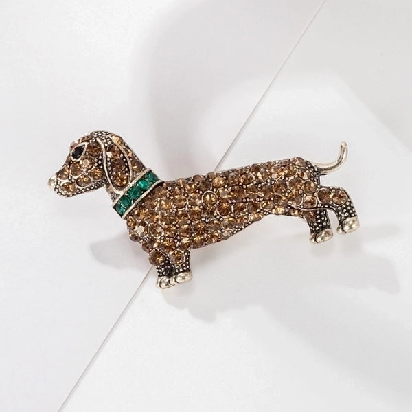 Simple Style Pin Dog Alloy Plating Inlay Rhinestones Unisex Brooches