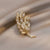 Simple Style Pin Grain Alloy Plating Inlay Rhinestones Pearl Women'S Brooches 1 Piece