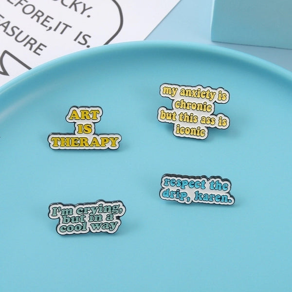 Simple Style Pin Letter Alloy Stoving Varnish Unisex Brooches