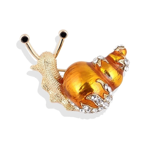 Simple Style Pin Snails Alloy Enamel Plating Inlay Rhinestones Unisex Brooches