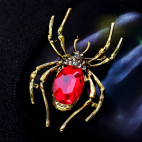 Minimalist Pin Spider Alloy Inlay Zircon Unisex Brooches