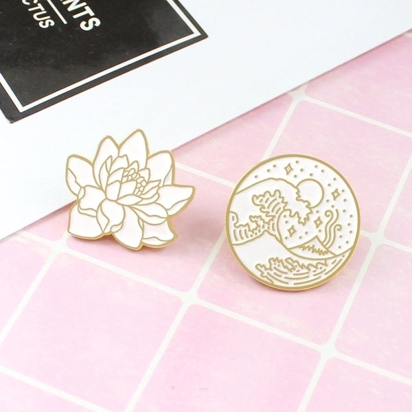 Simple Style Pin Spray Lotus Alloy Enamel Unisex Brooches