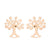 Simple Style Plant Stainless Steel Plating Ear Studs 1 Pair