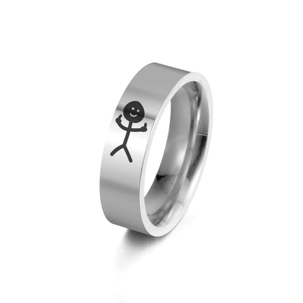 Minimalist Printing Titanium Steel Plating Rings