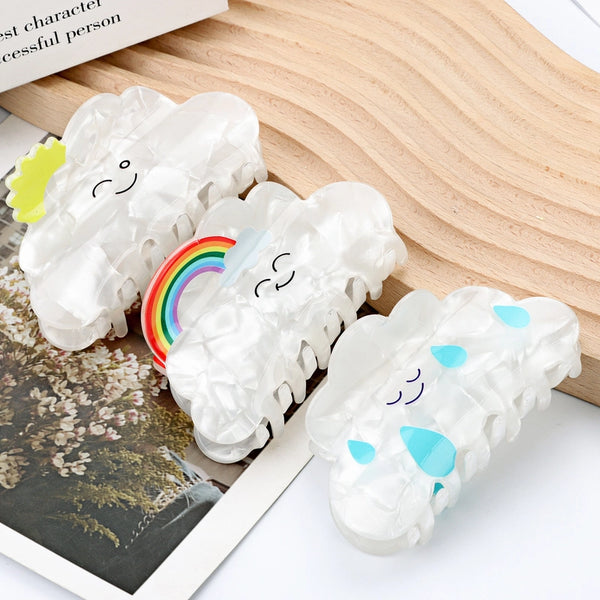 Simple Style Rainbow Pvc Hair Claws 1 Piece