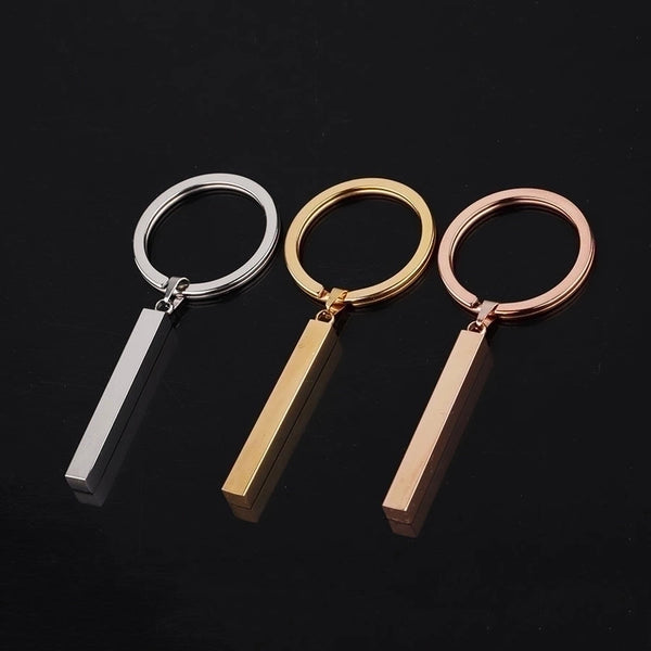 Simple Style Rectangle Stainless Steel None Unisex Keychain