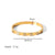 Simple Style Rectangle Stainless Steel Polishing Plating Inlay Zircon 18k Gold Plated Bangle