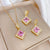 Simple Style Rhombus Bow Knot Copper Plating Inlay Zircon Jewelry Set