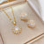 Simple Style Rhombus Bow Knot Copper Plating Inlay Zircon Jewelry Set