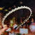 Simple Style Round Artificial Pearl Beaded Hair Band