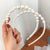 Simple Style Round Baroque Pearls Chain Inlay Pearl Hair Band