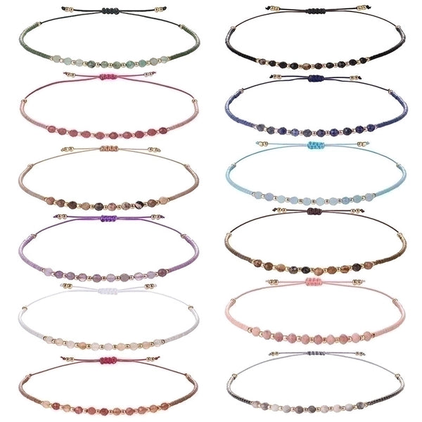 Minimalist Round Bead, Stone Beaded Bracelets