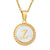 Simple Style Round Letter Stainless Steel Inlay Shell Pendant Necklace