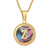 Simple Style Round Letter Stainless Steel Inlay Shell Pendant Necklace