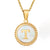 Simple Style Round Letter Stainless Steel Inlay Shell Pendant Necklace