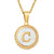 Simple Style Round Letter Stainless Steel Inlay Shell Pendant Necklace