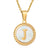 Simple Style Round Letter Stainless Steel Inlay Shell Pendant Necklace