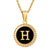 Simple Style Round Letter Stainless Steel Inlay Shell Pendant Necklace