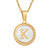 Simple Style Round Letter Stainless Steel Inlay Shell Pendant Necklace