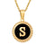 Simple Style Round Letter Stainless Steel Inlay Shell Pendant Necklace