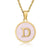 Simple Style Round Letter Stainless Steel Pendant Necklace Gold Plated Shell Stainless Steel Necklaces