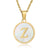 Minimalist Round Letter Stainless Steel Pendant Necklace Gold Plated Shell Stainless Steel Necklaces