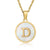 Minimalist Round Letter Stainless Steel Pendant Necklace Gold Plated Shell Stainless Steel Necklaces