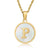 Minimalist Round Letter Stainless Steel Pendant Necklace Gold Plated Shell Stainless Steel Necklaces