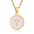 Simple Style Round Letter Stainless Steel Pendant Necklace Gold Plated Shell Stainless Steel Necklaces