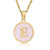 Simple Style Round Letter Stainless Steel Pendant Necklace Gold Plated Shell Stainless Steel Necklaces