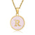 Simple Style Round Letter Stainless Steel Pendant Necklace Gold Plated Shell Stainless Steel Necklaces