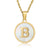 Minimalist Round Letter Stainless Steel Pendant Necklace Gold Plated Shell Stainless Steel Necklaces