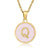 Simple Style Round Letter Stainless Steel Pendant Necklace Gold Plated Shell Stainless Steel Necklaces