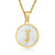 Minimalist Round Letter Stainless Steel Pendant Necklace Gold Plated Shell Stainless Steel Necklaces