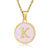 Simple Style Round Letter Stainless Steel Pendant Necklace Gold Plated Shell Stainless Steel Necklaces