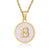 Simple Style Round Letter Stainless Steel Pendant Necklace Gold Plated Shell Stainless Steel Necklaces