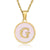 Simple Style Round Letter Stainless Steel Pendant Necklace Gold Plated Shell Stainless Steel Necklaces