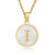 Minimalist Round Letter Stainless Steel Pendant Necklace Gold Plated Shell Stainless Steel Necklaces