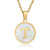 Minimalist Round Letter Stainless Steel Pendant Necklace Gold Plated Shell Stainless Steel Necklaces