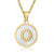 Simple Style Round Letter Stainless Steel Pendant Necklace Gold Plated Shell Stainless Steel Necklaces