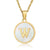 Simple Style Round Letter Stainless Steel Pendant Necklace Gold Plated Shell Stainless Steel Necklaces