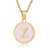 Simple Style Round Letter Stainless Steel Pendant Necklace Gold Plated Shell Stainless Steel Necklaces