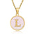 Simple Style Round Letter Stainless Steel Pendant Necklace Gold Plated Shell Stainless Steel Necklaces