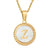 Simple Style Round Letter Titanium Steel Pendant Necklace Polishing Gold Plated Shell Stainless Steel Necklaces